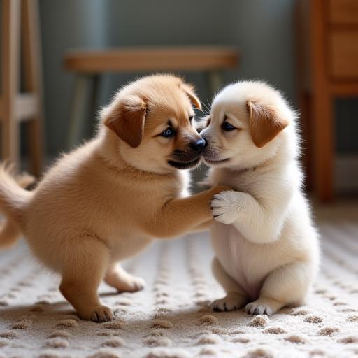 Chiots en classe de socialisation et jeux